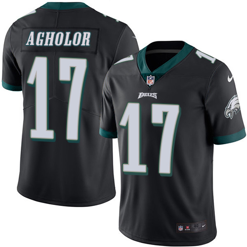 Men's Elite Nelson Agholor Nike Jersey Black - #17 Rush NFL Philadelphia Eagles